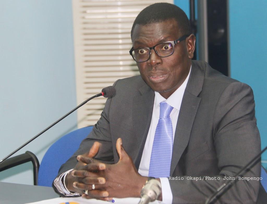 Abdoul Aziz Thioye, directeur intérimaire du Bureau conjoint des Nations unies aux droits de l’homme en RDC lors de la conférence de presse de l’ONU le 6/12/2017 à Kinshasa. Radio Okapi/Ph. John Bompengo