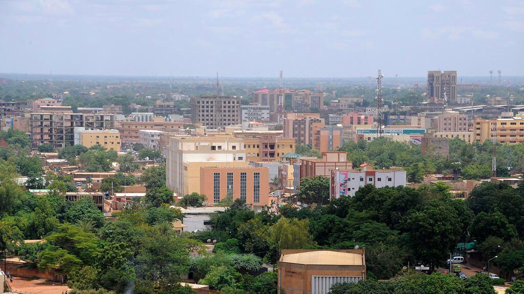 An aerial view taken on July 26, 2014 shows the city of Ouagadougou, Burkina Faso. AFP PHOTO/ SIA KAMBOU