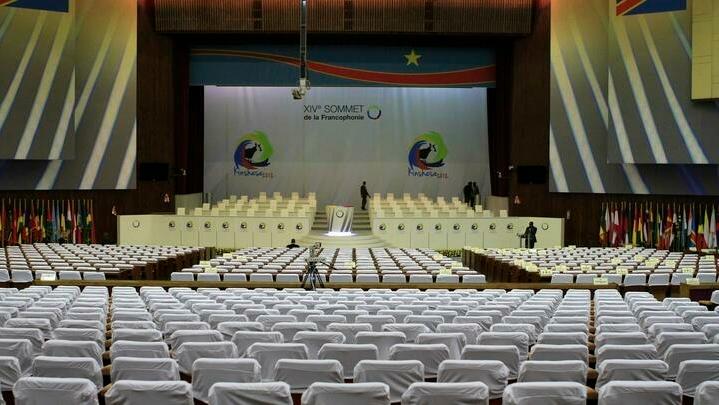The main hall venue of the 14th annual Francophonie summit is seen in Kinshasa October 11, 2012. French President Francois Hollande looks set to make African leaders set to make African leaders sweat at a gathering of French-speaking nations in Democratic Republic of Congo this week, when he attempts to cut murky ties with France’s former colonies. REUTERS/Noor Khamis (DEMOCRATIC REPUBLIC OF CONGO – Tags: POLITICS)