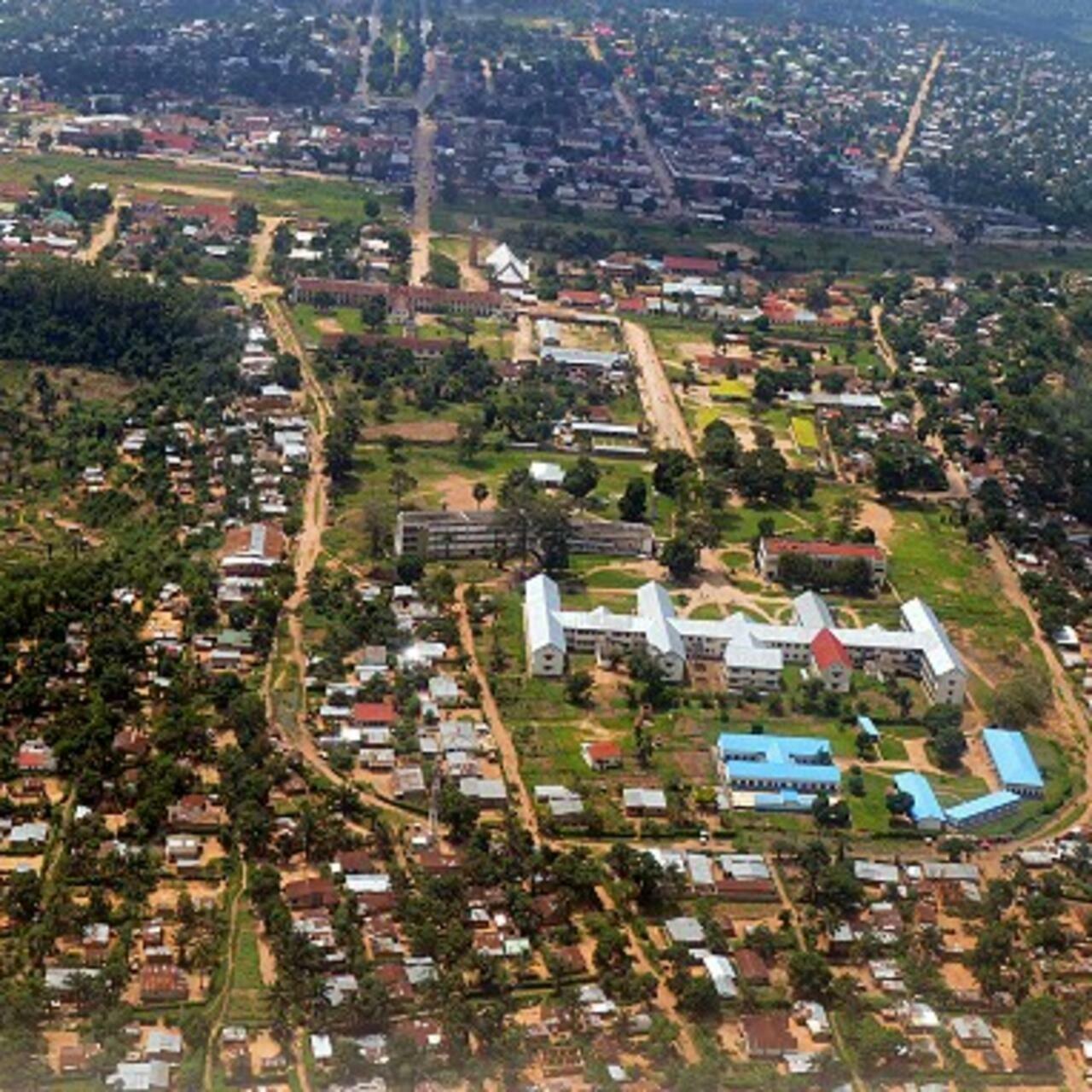 An aerial view taken on January 11, 2013 of the central Democratic Republic of Congo city of Kananga. AFP PHOTO / JUNIOR D. KANNAH / AFP PHOTO / Junior D. Kannah