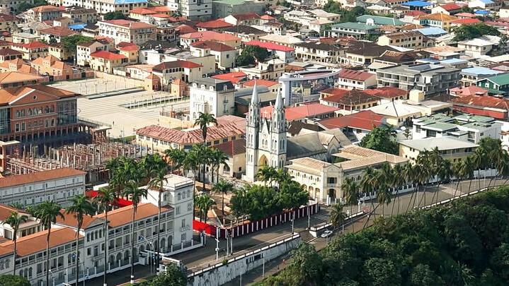 A view of the Santa Isabel Cathedral in the Equatorial Guinea capital Malabo on April 22, 2016. / AFP PHOTO / STR